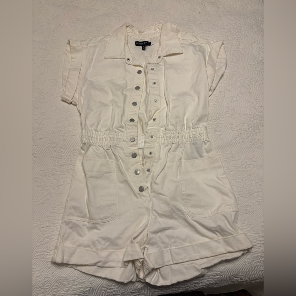 Blank NYC Cream Button-Up Romper
